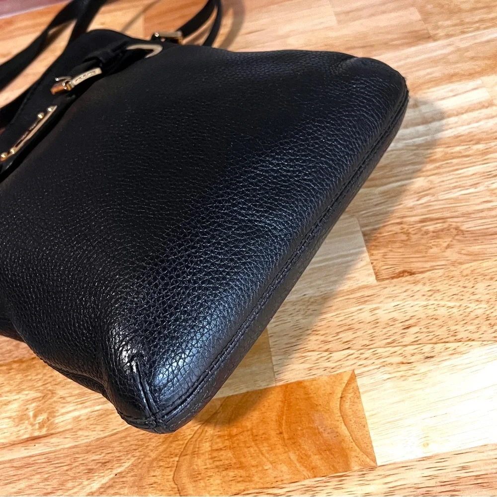 Michael Kors Hamilton Black Pebbled Leather Crossbody Bag - Picture 8 of 11